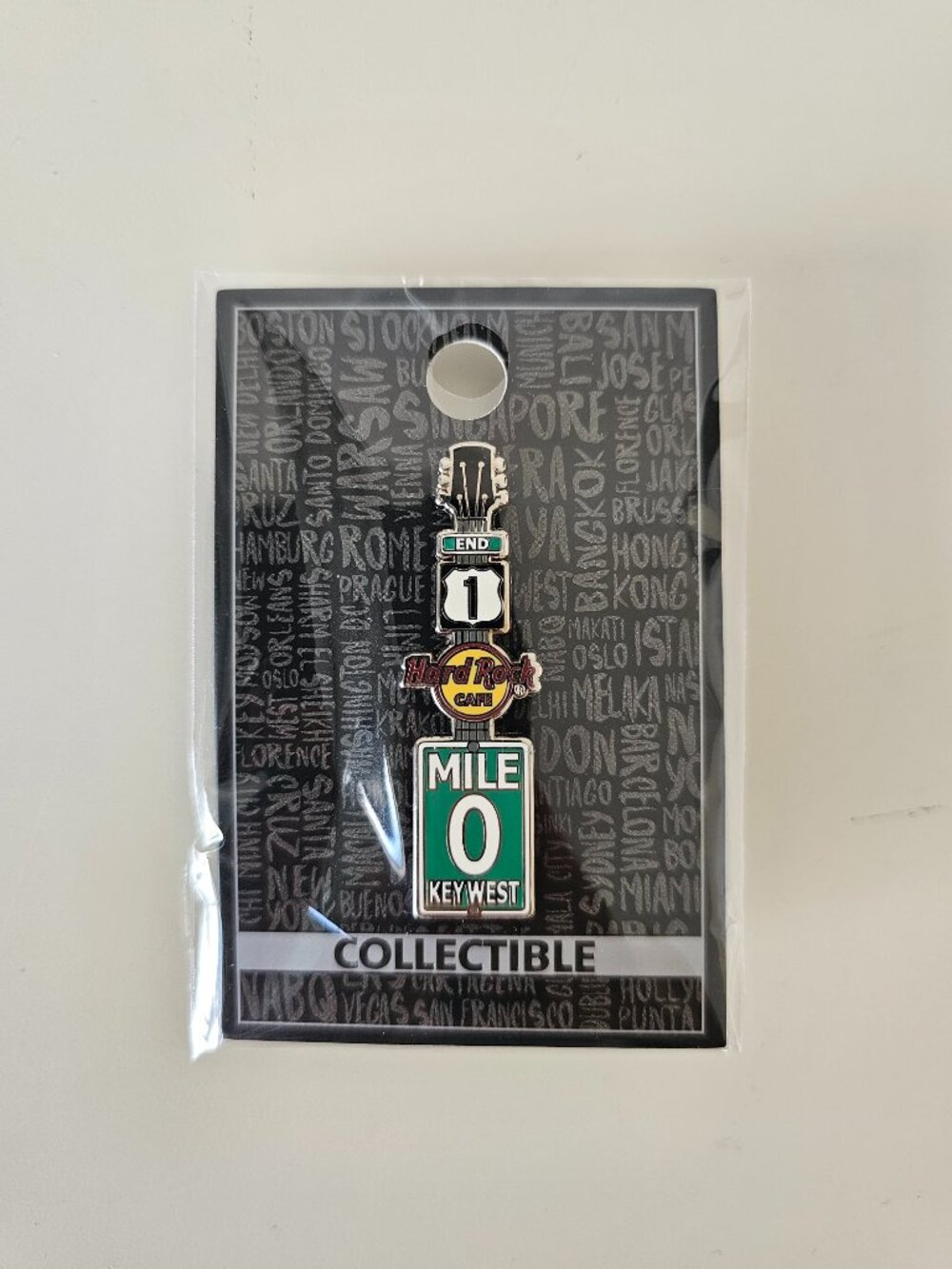 NIB Hard Rock Cafe Pin 0 Mile Guitar Key West - End 1 - Collectible - Closed